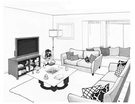 flako render drawing  andres living room
