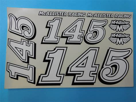 McAllister R C Decals 45 1 10 Race Car Numbers Decal 145 Set MAR45