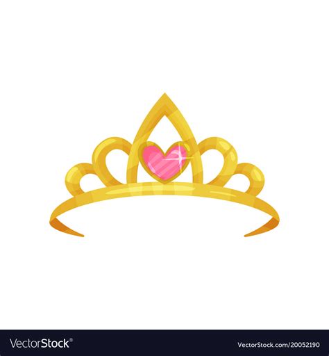 Cartoon Icon Shiny Princess Crown With Precious Vector Image
