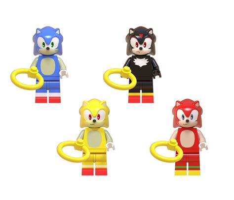 Sonic The Hedgehog Lego Moc Minifigure T For Kids Silver Toys