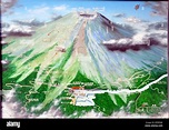 Mapa de recorrido del Monte Fuji - Japón Fotografía de stock - Alamy