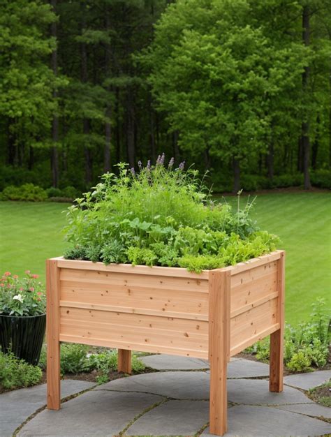 Self Watering Eco Stained Elevated Planter Raised Beds Box