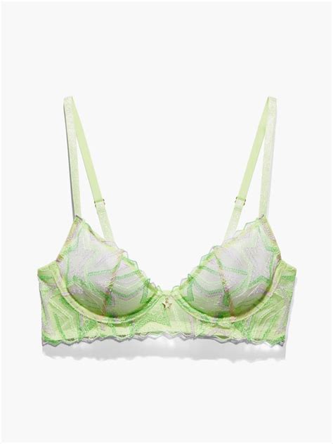Shining Star Embroidered Unlined Demi Bra In Green Multi Savage X Fenty Spain