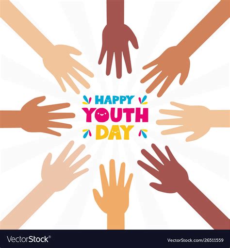 Happy Youth Day Flat Design Royalty Free Vector Image