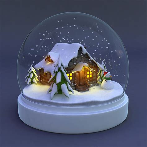 Max Snowglobe Snow Globe 3d Model Snow Globes Christmas Snow