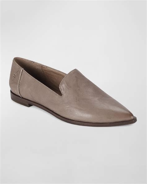 Frye Kenzie Leather Flat Loafers Neiman Marcus