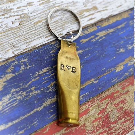 Bullet Keychain Hand Stamped Personalized Bullet Keychain Etsy