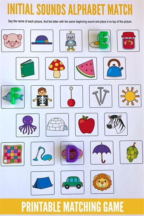 Phonics Games Beginning Sounds Alphabot Matching Game