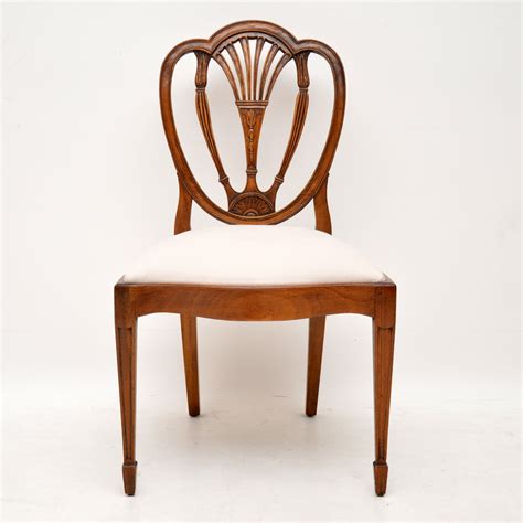 Set Of 6 Antique Mahogany Sheraton Style Dining Chairs Marylebone