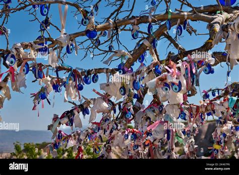 Nazar Amulets Or Blue Eyes On A Tree At Pigeon Valley Uchisar