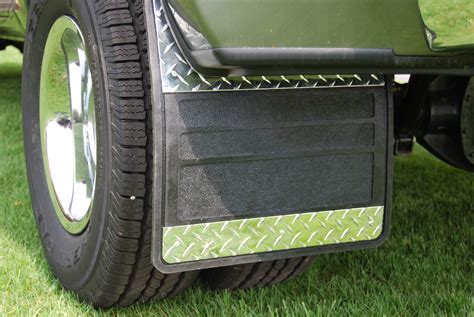 mud flaps classic dually rubber mudflaps diamond tread aluminum or stainless steel inserts