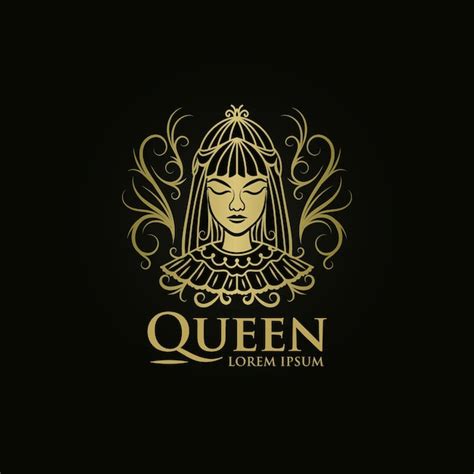 Premium Vector Gold Queen Woman Logo Template