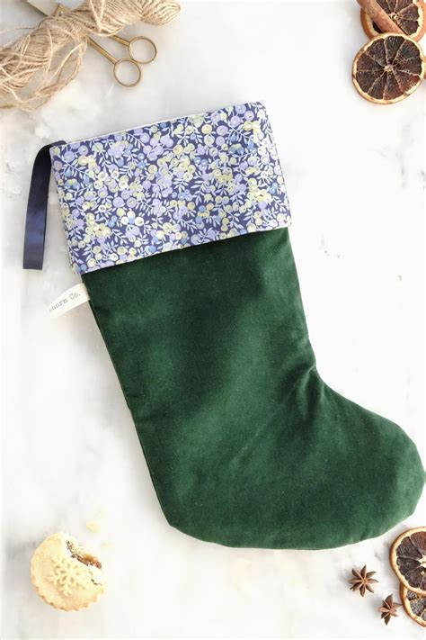 Handmade Luxury Cotton Velvet Christmas Stocking Deep Green Etsy