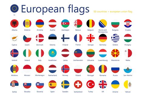 European Countries Flags 50 Off Icons Creative Market