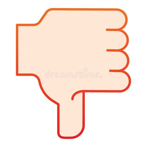 Dislike Hand Line Icon Thumb Down Vector Illustration Isolated On