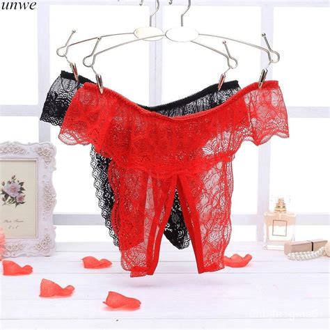 Fast Shipping Open Crotch Panties Plus Size Transparent Lady Crotchless