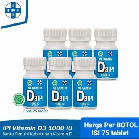 Jual Vitamin D3 Ipi 1000 Iu Isi 75 Tablet Shopee Indonesia