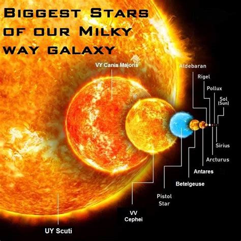 Biggest Stars Of Our Milky Way Are Galaxy Sun Sirius B Pollux Star