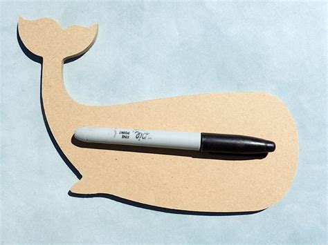 Whale Plaque Thin Unfinished Mdf