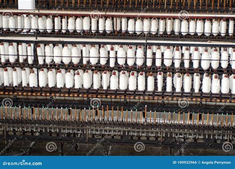 Thread Making Machinery In An Old Cotton Processing Factory Stock Photo
