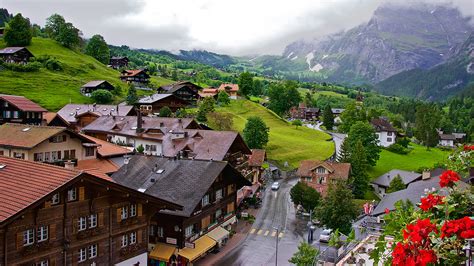Photos Switzerland Grindelwald Mountain Roads Cities 1920x1080