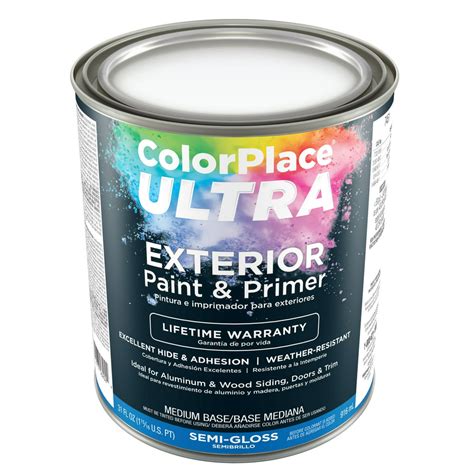 Color Place Ultra Semi Gloss Exterior Paint And Primer Medium Base 1 Qt