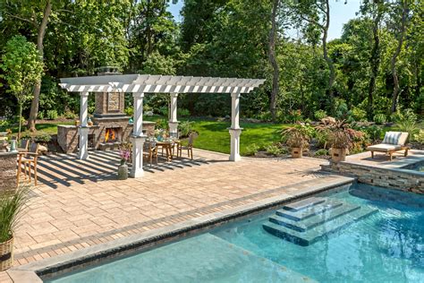 Mediterranean Inspired Landscape Design And Masonry In Oyster Bay Ny
