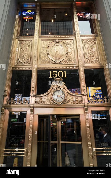 Ornate Front Entrance Paramount Building 1501 Broadway Nyc Usa