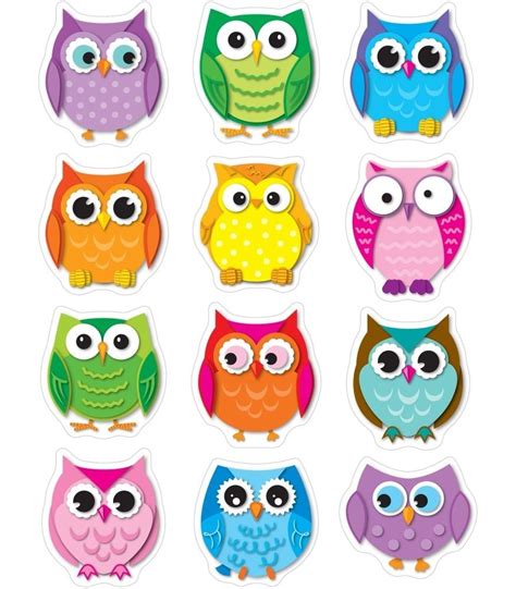 Carson Dellosa Colorful Owls Shape Stickers Owl Theme Classroom Owl