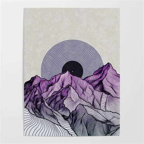 Surreal Sunrise Behind Purple Mountains Poster By Underdott Society6