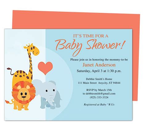 There are a number of websites where you can discover various kinds of designs for various occasions. Animals Cute Printable DIY Baby Shower Invite Templates ...