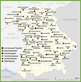 Map Of Bavaria Germany With Cities | Cities And Towns Map