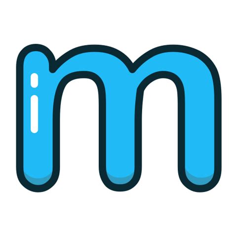 Blue Letter Lowercase M Icon Free Download