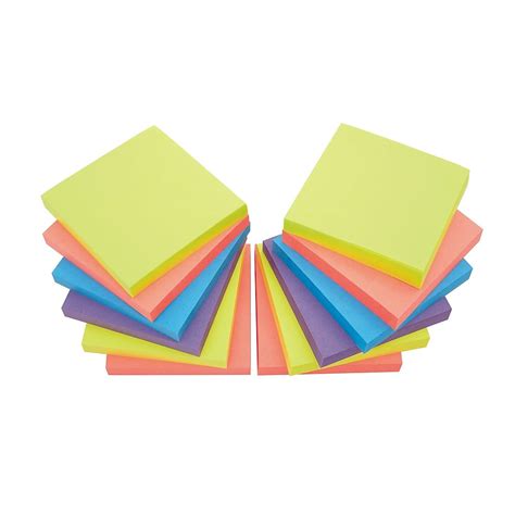 Staples Stickies Notes 3 X 3 Bright Colors 12 Padspack S 33br12