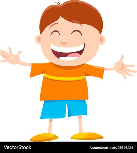 Happy Little Boy Cartoon Character Royalty Free Vector Image