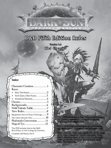 Dark Sun 5e Rules Pdf Elf Dungeons And Dragons Gary Gygax Games