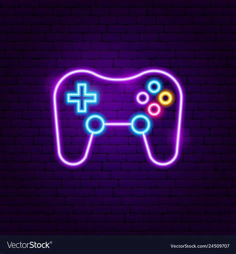 Game Playing Neon Sign Vector Illustration Of Gamer Promotion