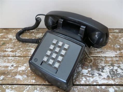 Vintage Phone Push Button Phone Black Telephone Vintage Etsy