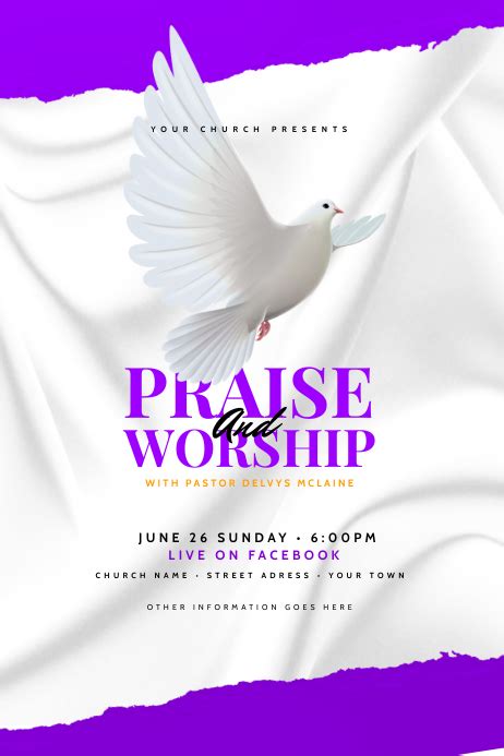 Copy Of Praise And Worship Church Flyer Template Postermywall