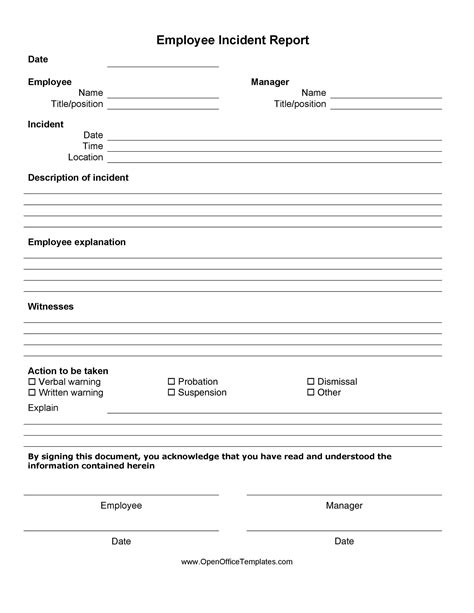 Free Free Incident Report Templates Word Excel Formats