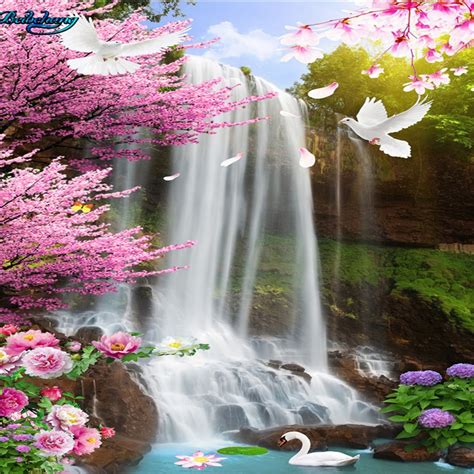 Beibehang Large Custom Wallpaper With Beautiful Waterfalls