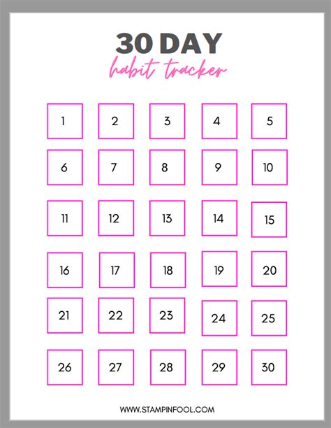 30 Day Challenge Printables For 2021