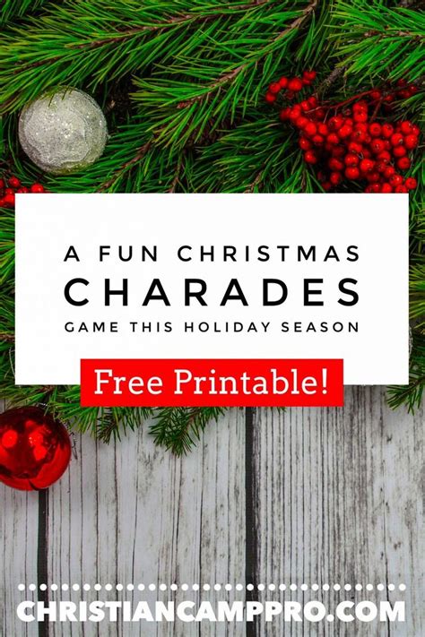 A Fun Christmas Charades Game This Holiday Season Free Printable