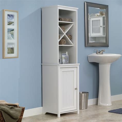 Decorative Storage Cabinets White Sauder Bathroom Linen Tower