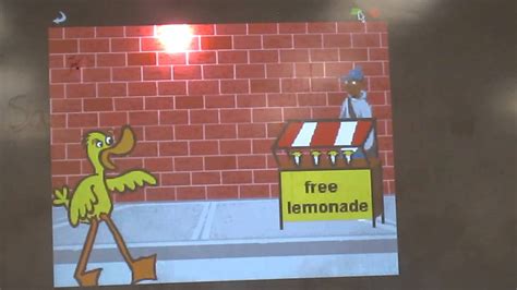 duck walks up to lemonade stand youtube
