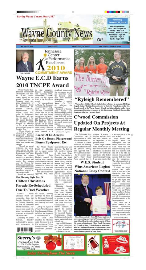 Wayne County News 12-15-10 by Chester County Independent - Issuu