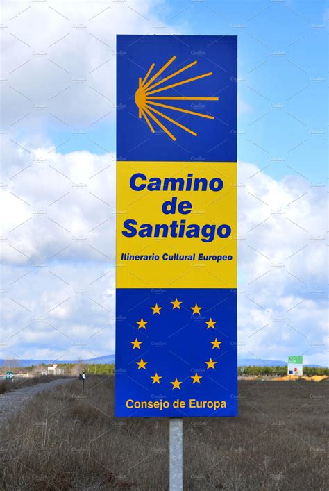 Road Sign Camino De Santiago Transportation Photos Creative Market