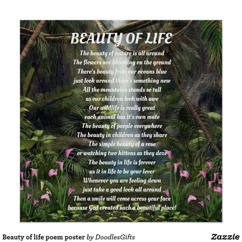 Beauty Of Life Poem Poster Poems About Life Poems Life