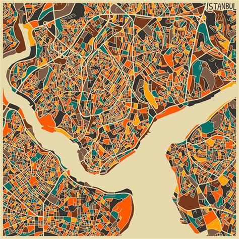 Modern Maps Turned Into Colorful Abstract Art Naldz Graphics Bunte