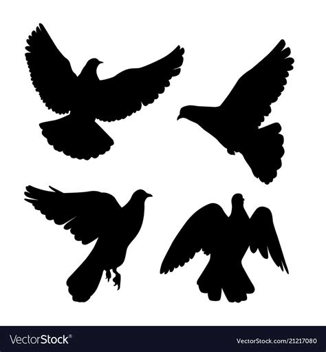 Black Pigeons Silhouette Royalty Free Vector Image